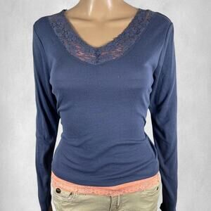 Pink republic blue lace longsleeve
